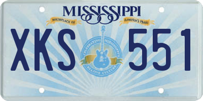 MS license plate XKS551
