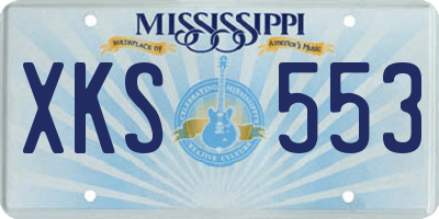 MS license plate XKS553