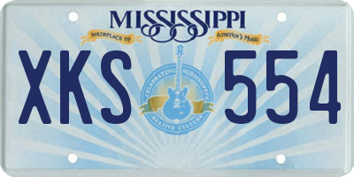 MS license plate XKS554