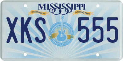 MS license plate XKS555