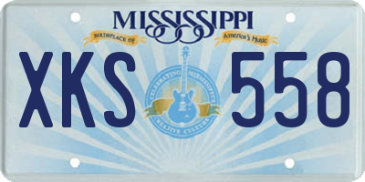MS license plate XKS558