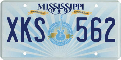 MS license plate XKS562