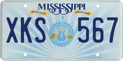 MS license plate XKS567