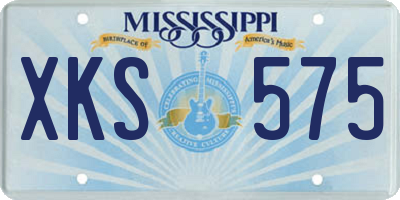MS license plate XKS575