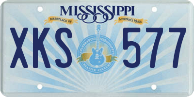 MS license plate XKS577