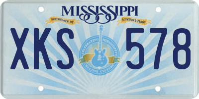 MS license plate XKS578
