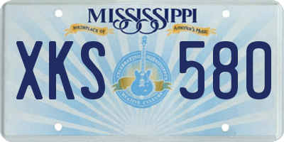 MS license plate XKS580