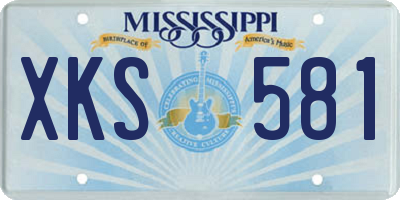 MS license plate XKS581