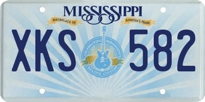 MS license plate XKS582