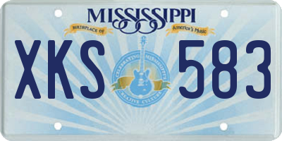 MS license plate XKS583