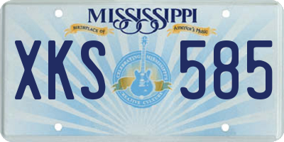 MS license plate XKS585