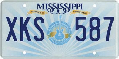 MS license plate XKS587