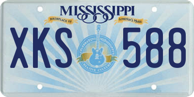 MS license plate XKS588
