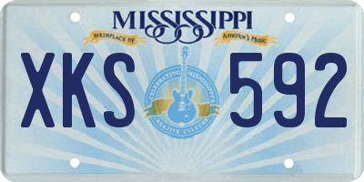 MS license plate XKS592