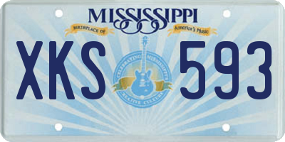 MS license plate XKS593
