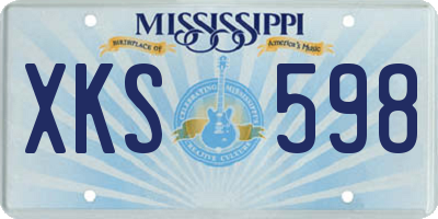 MS license plate XKS598
