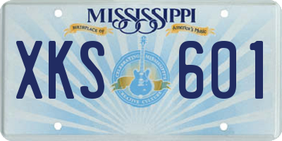 MS license plate XKS601