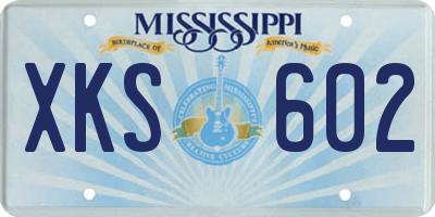 MS license plate XKS602