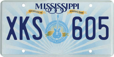 MS license plate XKS605