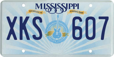 MS license plate XKS607
