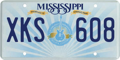 MS license plate XKS608