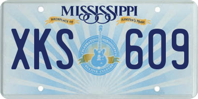 MS license plate XKS609