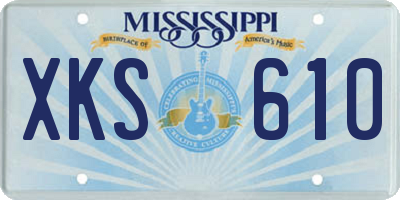 MS license plate XKS610