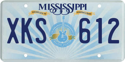MS license plate XKS612