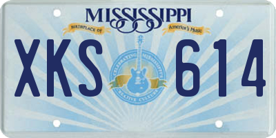 MS license plate XKS614