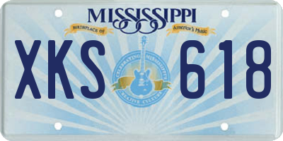 MS license plate XKS618