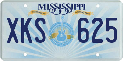 MS license plate XKS625