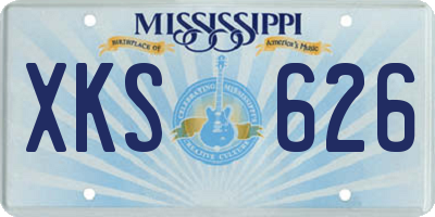 MS license plate XKS626