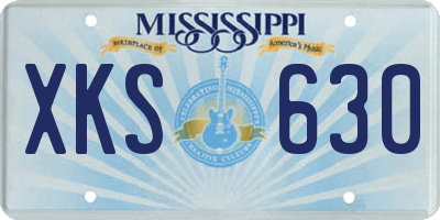 MS license plate XKS630