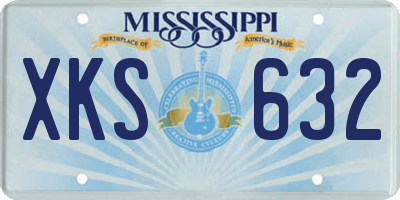 MS license plate XKS632