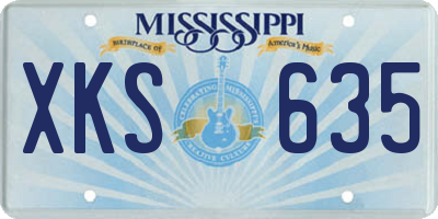 MS license plate XKS635