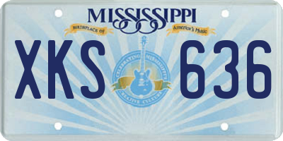MS license plate XKS636