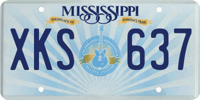 MS license plate XKS637