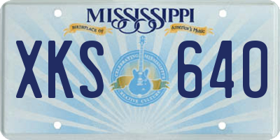 MS license plate XKS640