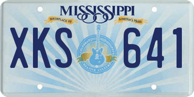 MS license plate XKS641
