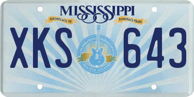 MS license plate XKS643