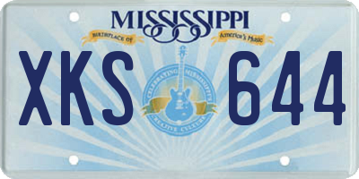 MS license plate XKS644