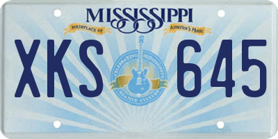 MS license plate XKS645
