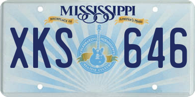 MS license plate XKS646