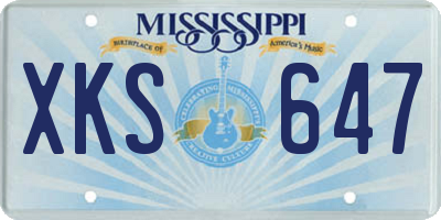 MS license plate XKS647