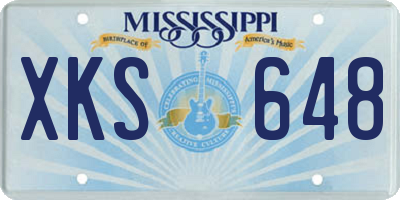 MS license plate XKS648