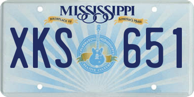 MS license plate XKS651