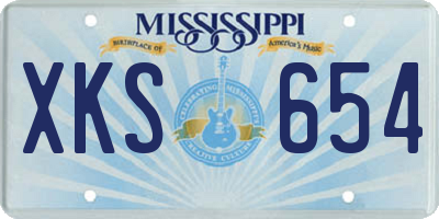 MS license plate XKS654