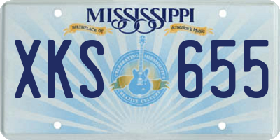 MS license plate XKS655