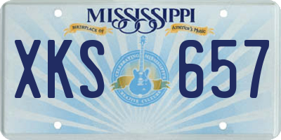 MS license plate XKS657