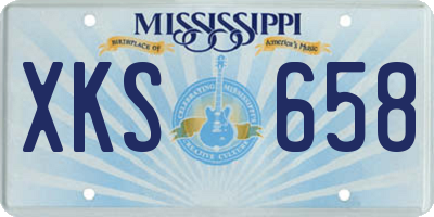 MS license plate XKS658
